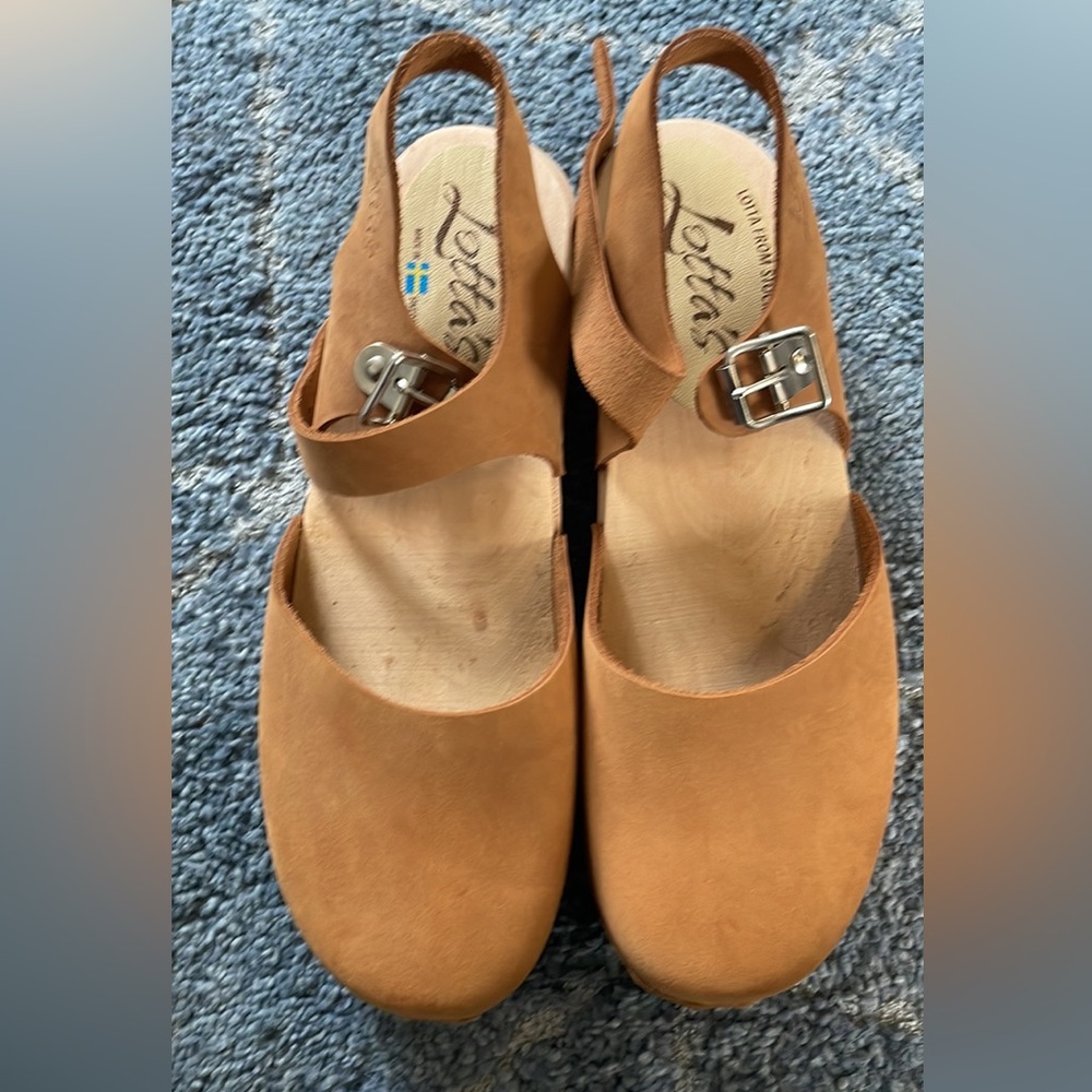 Lotta from Stockholm  Low Wood Brown Oiled Nubuck Clogs EUR 39